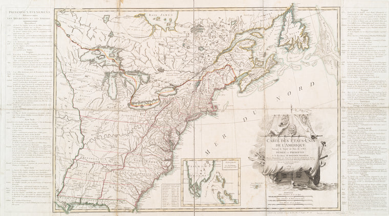 Carte des Etats-Unis de l'Amerique suivant le Traité de Paix de 1783
