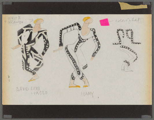 3 Dances: Costume sketch for David Lukcso, Mary