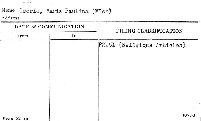 Osorio, Maria Paulina (Miss)