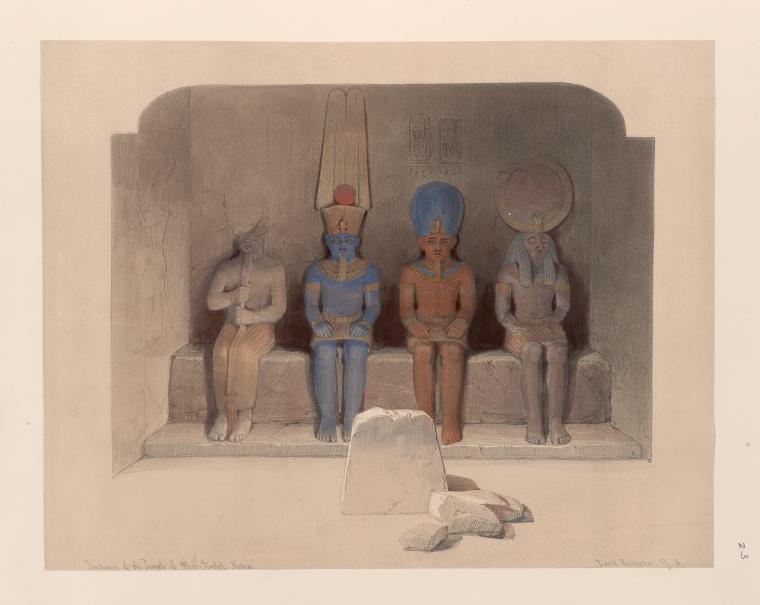 Sanctuary of the Temple of Aboo-Simbel, Nubia.