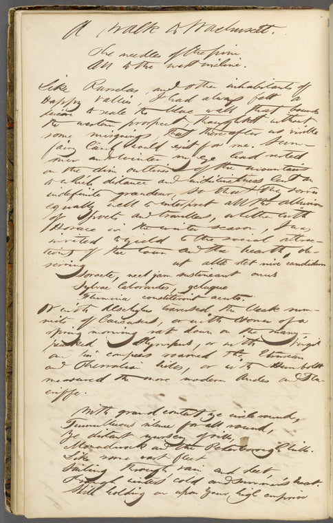 A Walk to Wachusett. Holograph draft, dated 1842.