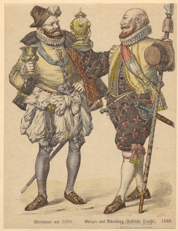 Edelmann um 1570 ; Bürger aus Nürnberg (Festiliche Tracht), 1588