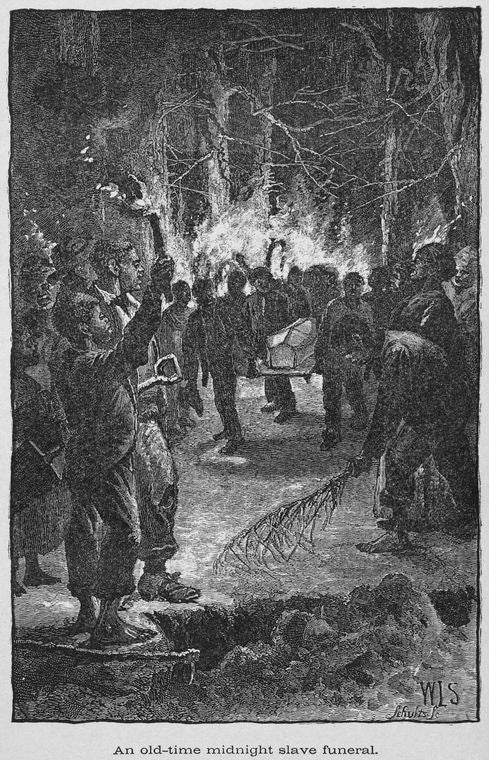An old-time midnight slave funeral