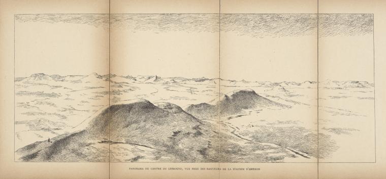 Panorama du centre du Lessouto, vue prise des hauteurs de la station d'Hermon.