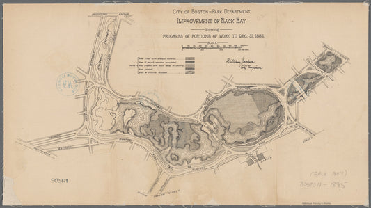 Improvement of Back Bay: showing progress of portions of work to Dec. 31, 1885
