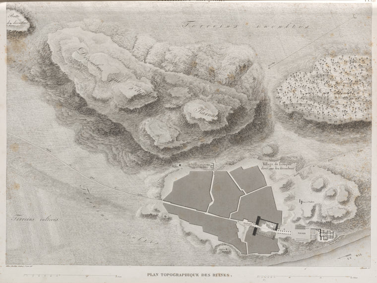 Thèbes. Louqsor [Luxor]. Plan topographique des ruines.