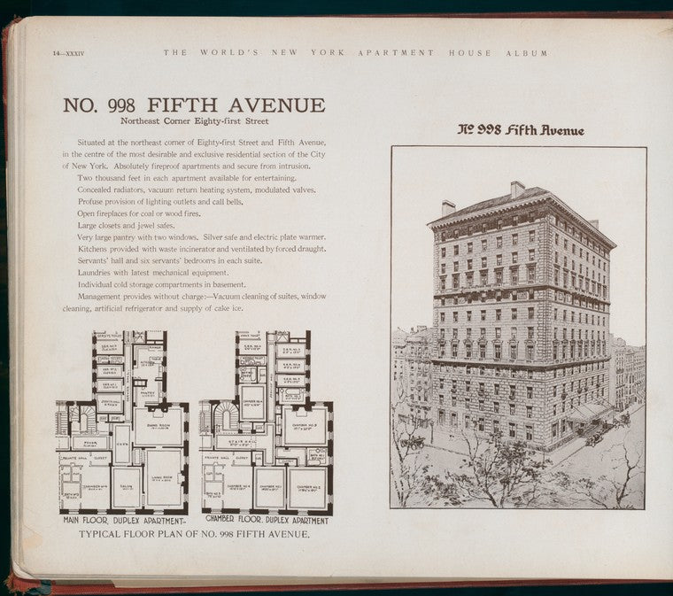 No. 998 Fifth Avenue. Northeast Corner Eighty-first Street.