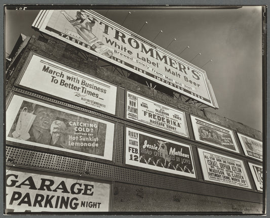 Advertisements: 1937, East Houston Street and Second Avenue