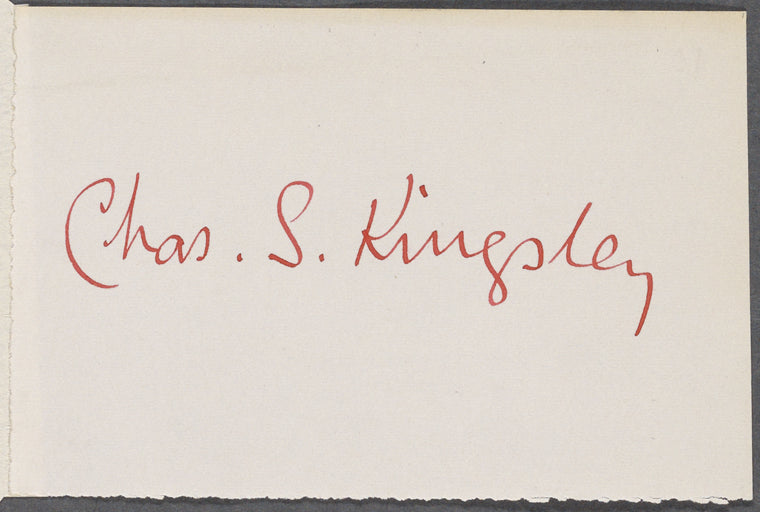 Kingsley, Charles S., ALS to WW. Mar. 21, 1863.