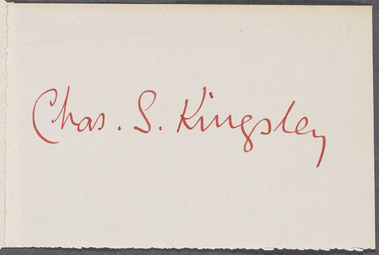 Kingsley, Charles S., ALS to WW. Mar. 21, 1863.