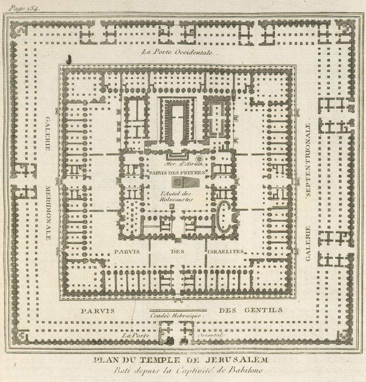 Plan du Temple de Jerusalem, bati depuis le captivité de Babilone.