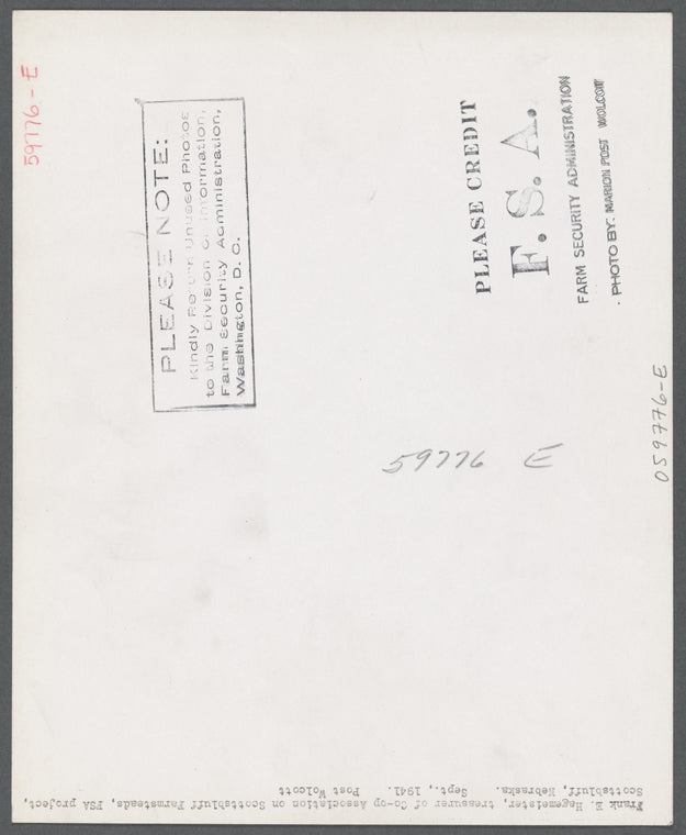 Frank E. Hagemeister, treasurer of co-op association on Scottsbluff Farmsteads, FSA (Farm Security Administration) project. Scottsbluff, Nebraska.