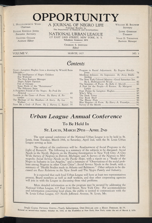 Opportunity: journal of Negro life