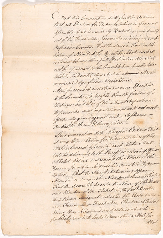 Yates, Abraham, Junr., draft of the New York State Constitution