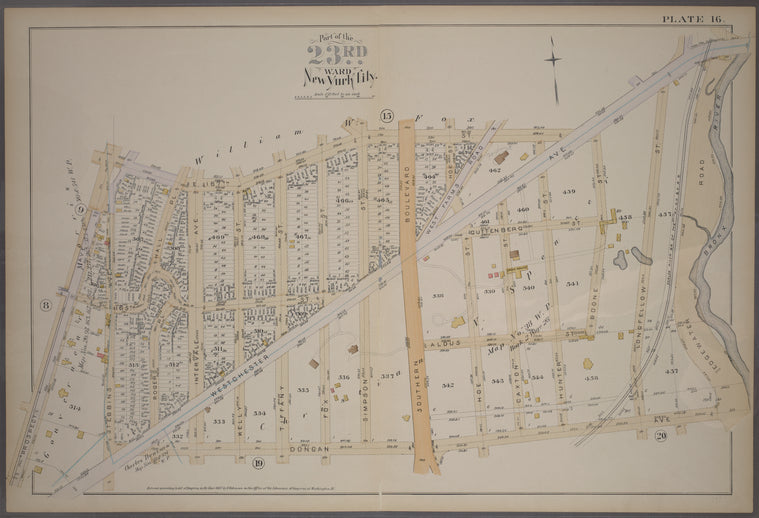 Plate 16: [Bounded by E. 167th St., Westchester Ave., Longfellow St., Dongan Ave., Stebbins Ave. and Prospect Ave.]