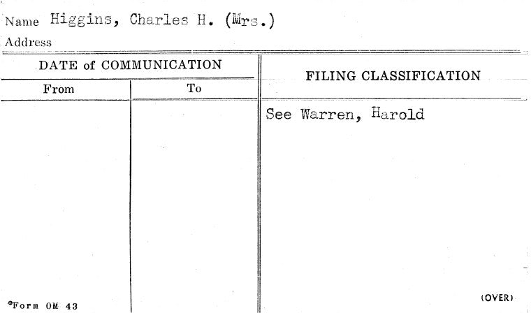 Higgins, Charles H. (Mrs.)