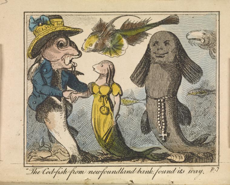 "The Codfish from Newfoundland bank found its way"