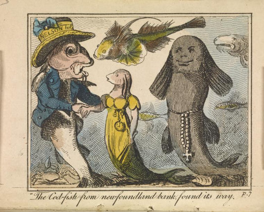 "The Codfish from Newfoundland bank found its way"