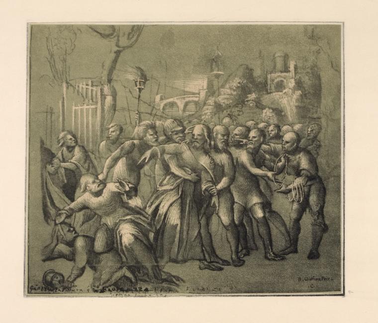 Drawing of the taking of Christ
