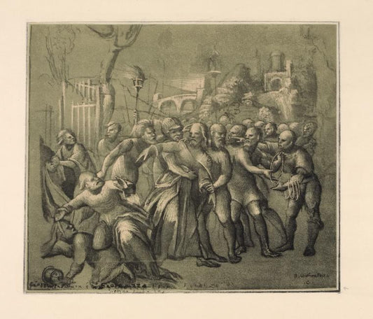 Drawing of the taking of Christ