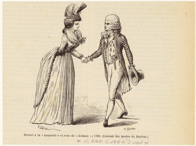 Bonnet à la "houzarde" et robe de "dolman"; 1792