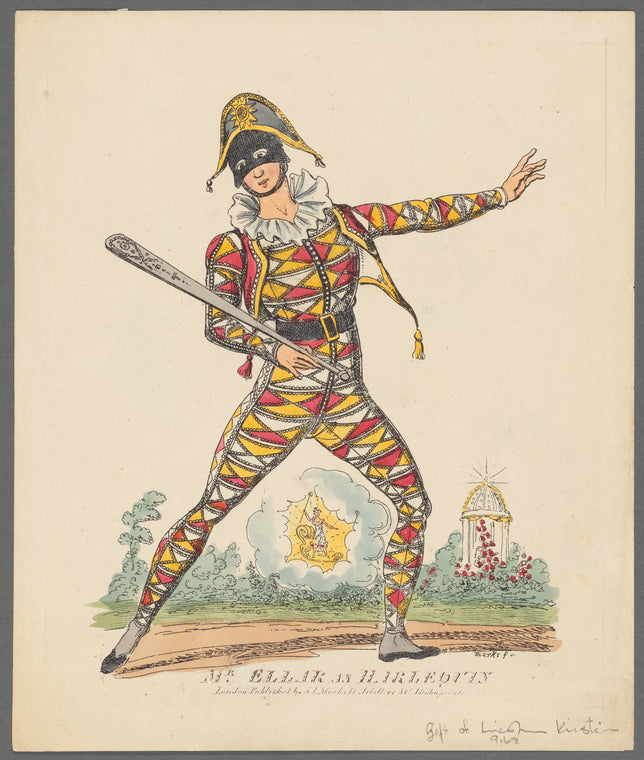 Mr. Ellar as Harlequin, London, published by J.L. Marks