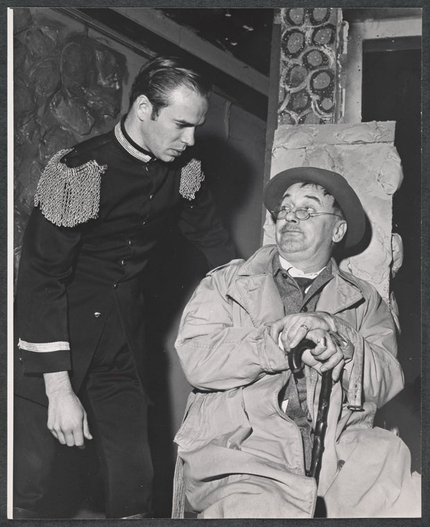 Brad Sullivan and unidentified in the stage production Red Roses for Me