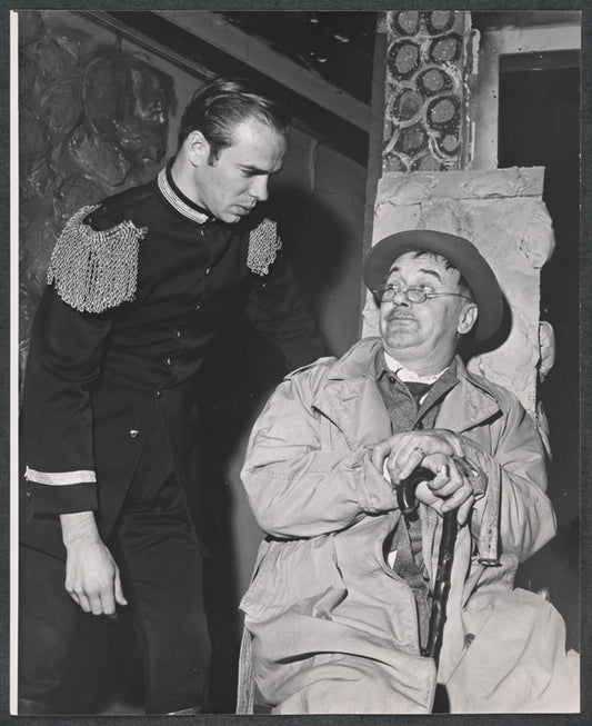 Brad Sullivan and unidentified in the stage production Red Roses for Me