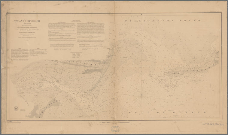 Cat and Ship Island harbors : from a trigonometrical survey under the direction of A.D. Bache, Superintendent of the Survey of the Coast of the United States