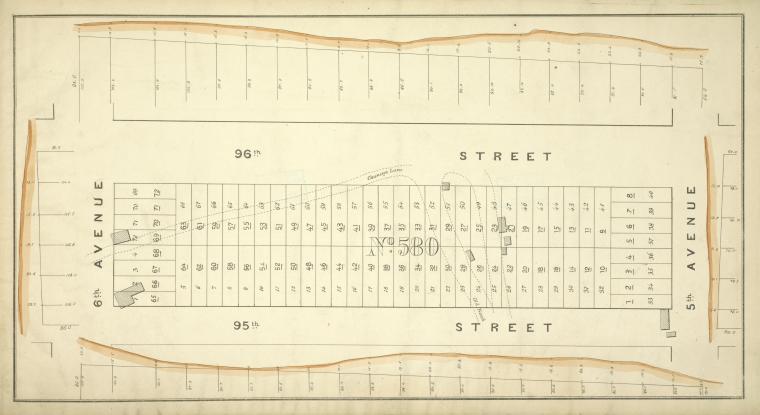 Block No. 580 Map bounded by 96th Street, 5th Avenue, 95th Street, 6th Avenue