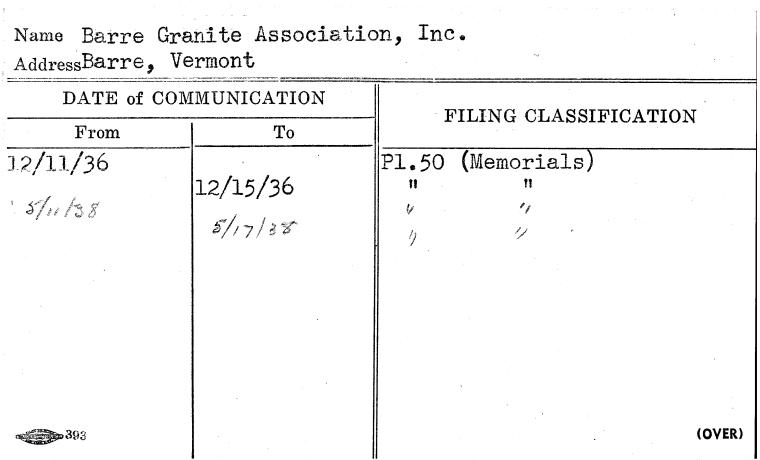 Barre Granite Association, Inc.