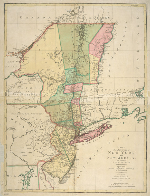 A map of the provinces of New-York and New Jersey: with a part of Pennsylvania and the Province of Quebec