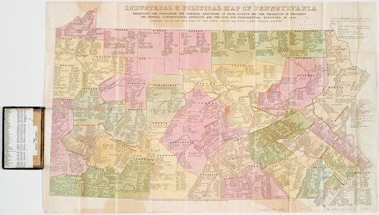 Industrial & political map of Pennsylvania : exhibiting the population, the principal resources of each county, and the valuation of property : the several Congressional districts, and the vote for presidential electors in 1840.