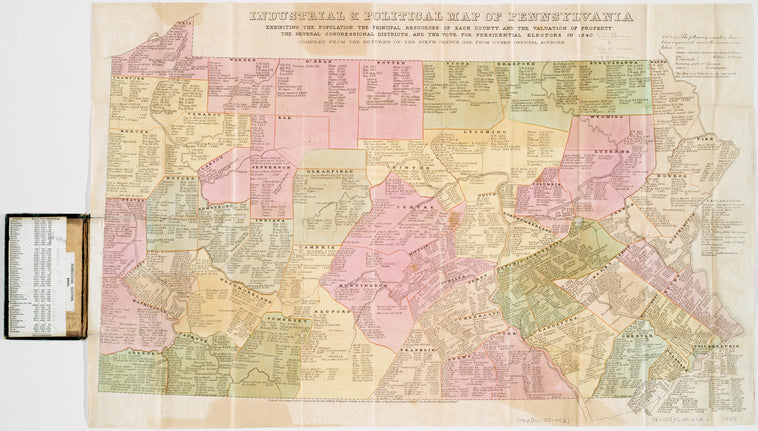 Industrial & political map of Pennsylvania : exhibiting the population, the principal resources of each county, and the valuation of property : the several Congressional districts, and the vote for presidential electors in 1840.