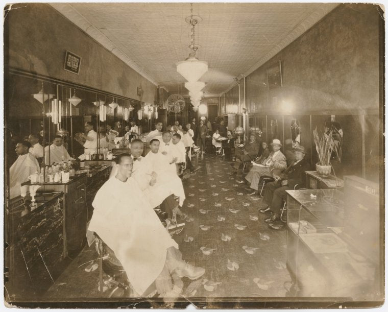 View of Harlem barbershop