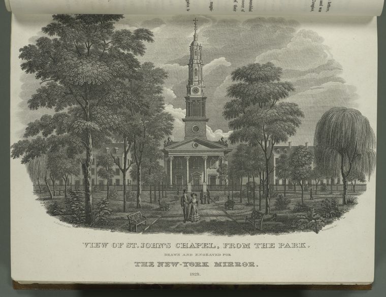 View of St. John's Chapel, from the park.