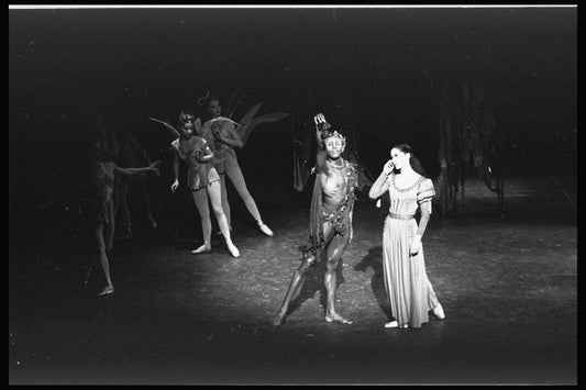 New York City Ballet production of "A Midsummer Night's Dream" with Arthur Mitchell as Puck and Jillana as Helena, choreography by George Balanchine (New York)