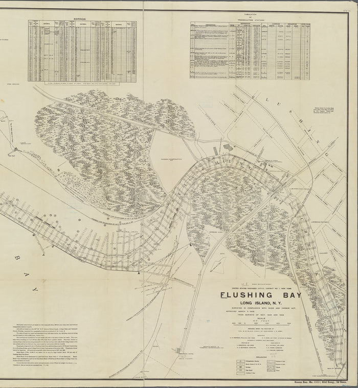 Flushing Bay, Long Island, N.Y.  : surveyed in compliance with the River and Harbor Act of March 3, 1909, from surveys of 1907, 1908, and 1909