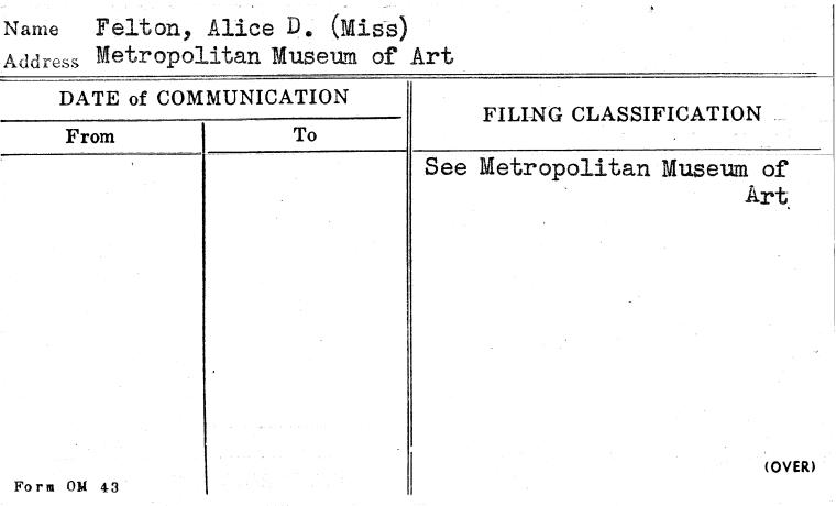 Felton, Alice D. (Miss)