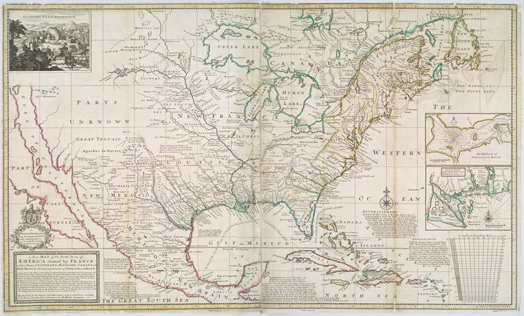 A new map of the north parts of America claimed by France under ye names of Louisiana, Mississipi, Canada and New France, with ye adjoyning territories of England and Spain ...