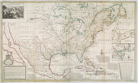 A new map of the north parts of America claimed by France under ye names of Louisiana, Mississipi, Canada and New France, with ye adjoyning territories of England and Spain ...