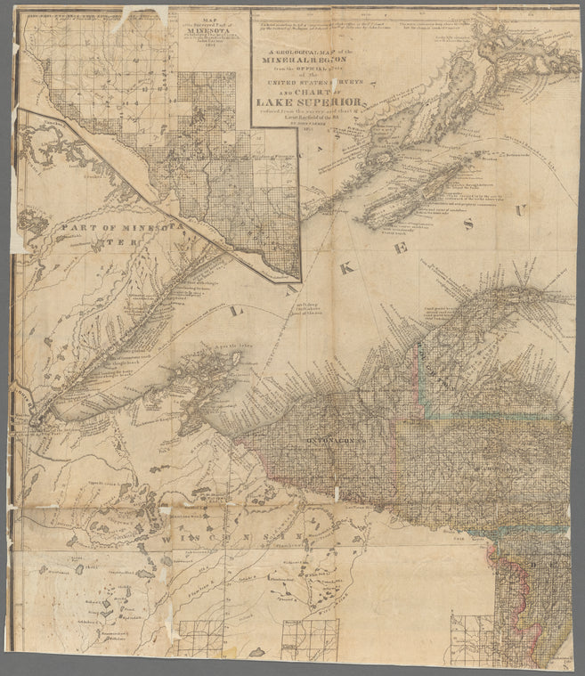 Map of the states of Michigan and Wisconsin : embracing a great part of Iowa and Illinois, and the whole mineral region with a chart of the lakes