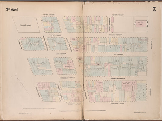 Map bounded by Vesey Street, Broadway, Liberty Street, West Street