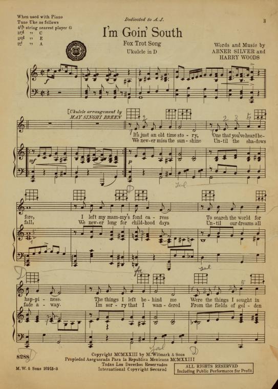 I'm goin' south : fox trot song