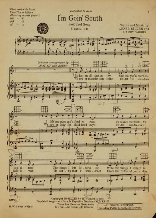I'm goin' south : fox trot song