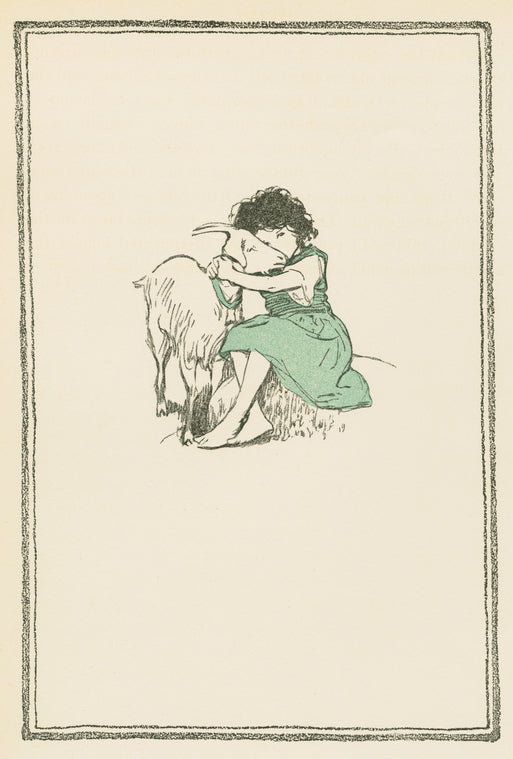Heidi hugging a goat.