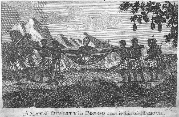 A Man of Quality in Congo carried in his Hamock.