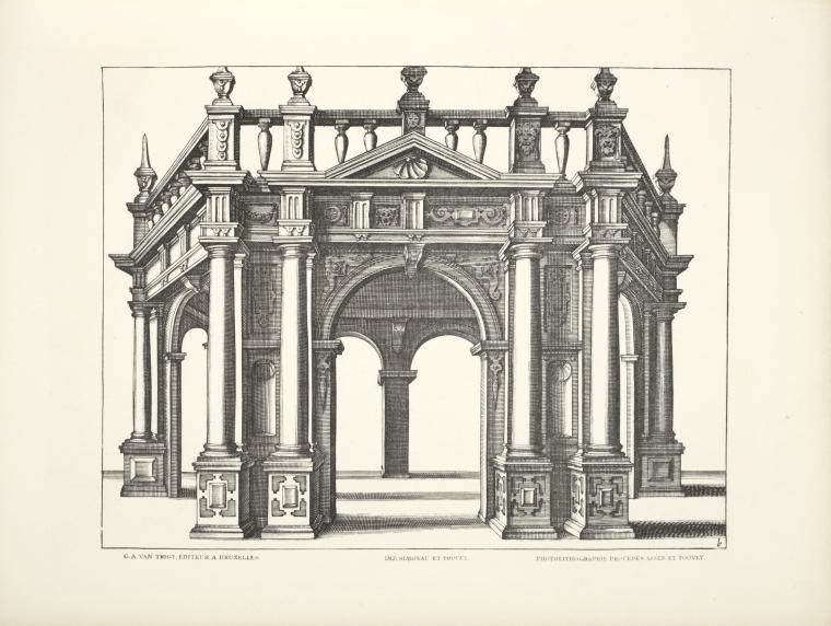 Design for gazebo-like structure with columns and arches