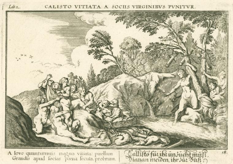 Calisto vitiata a sociis virginibus punitur