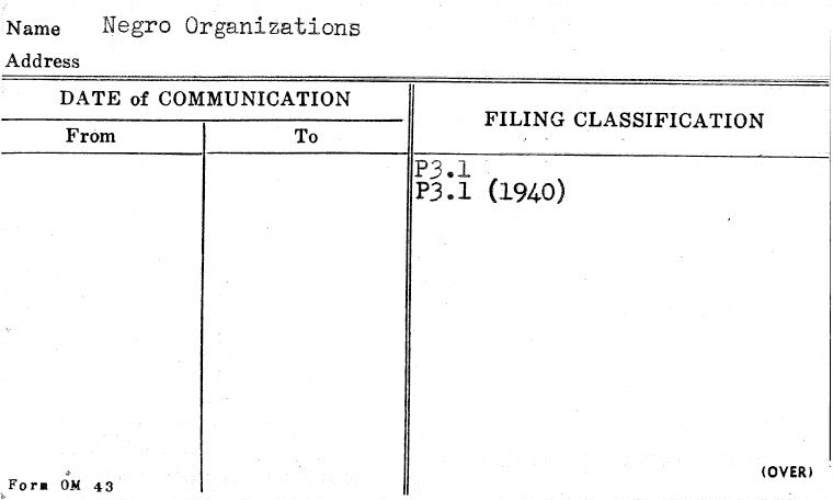 Negro Organizations
